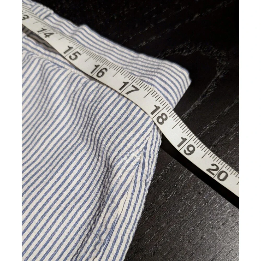J. Crew Vintage Seersucker Shorts 36 Blue White Stripe Cotton Y2K Preppy 9